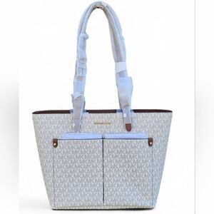Michael Kors White Logo Tote Bag